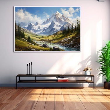 Mountain River Landscape Painting
